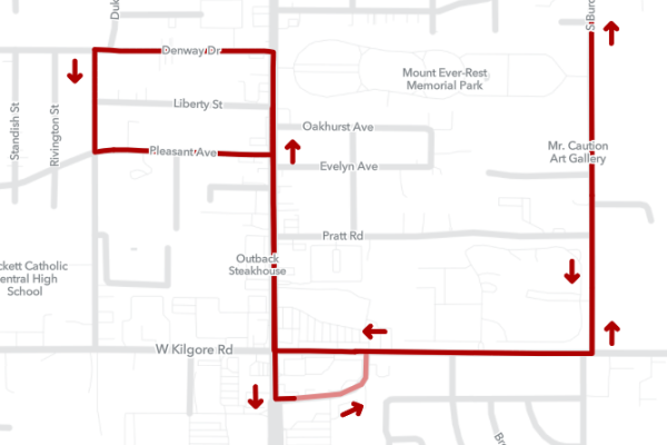 Route 13 - South Burdick Detour Map for December 30, 2024