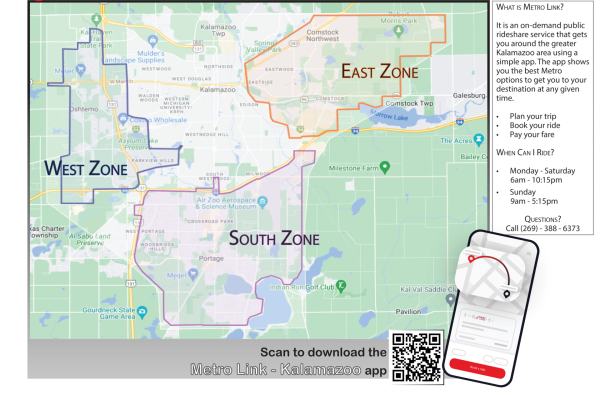 Metro Link ALL Zones Map with Link Info and QR to Scan for App Download